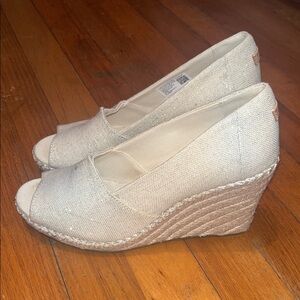 Toms Cream Wedge Shoes